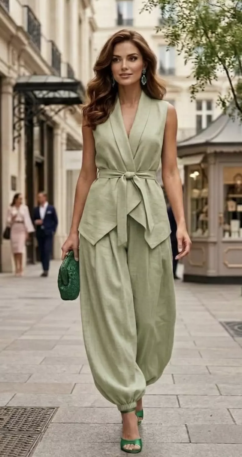 Linen ballon suit.  4