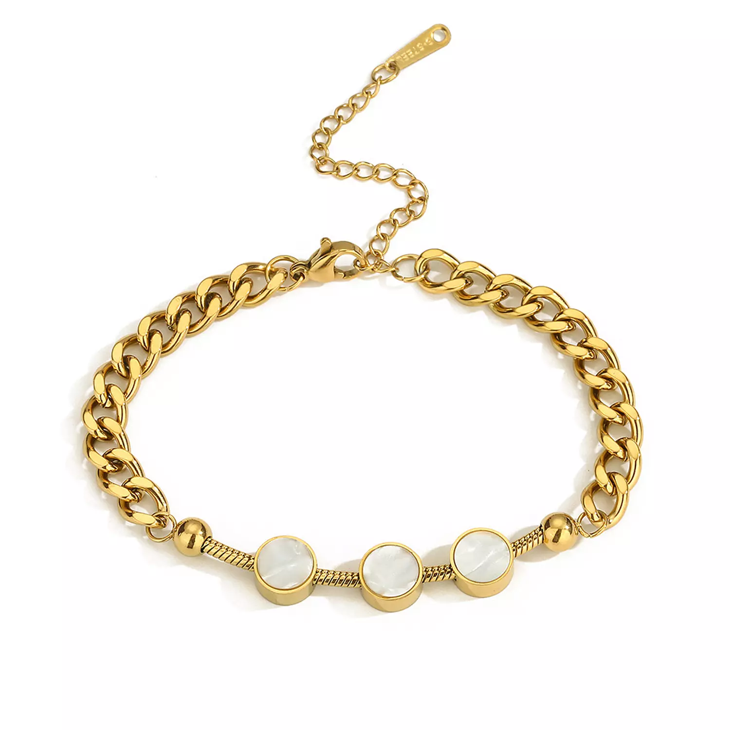 Triple round charms bracelet 4