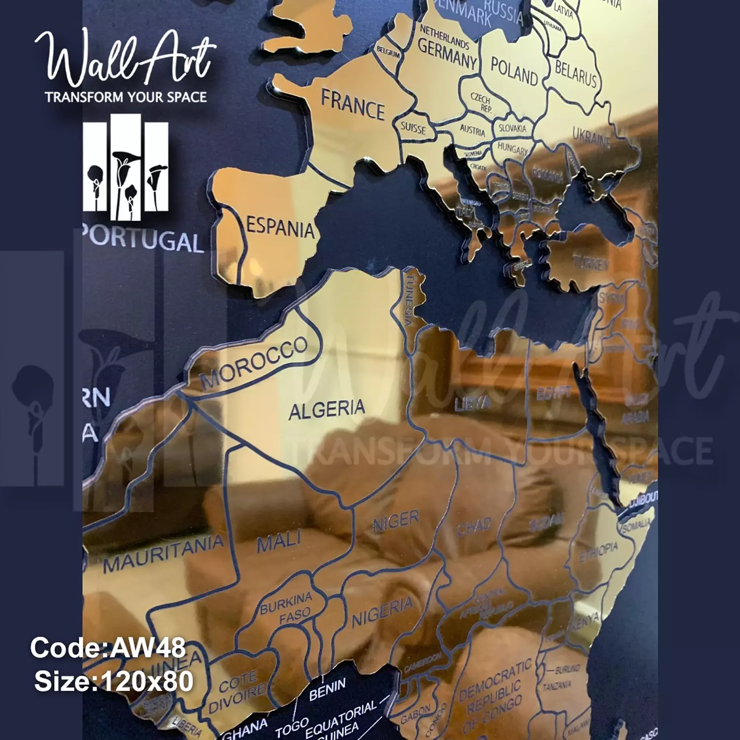 AW48-Engraved World Map 7