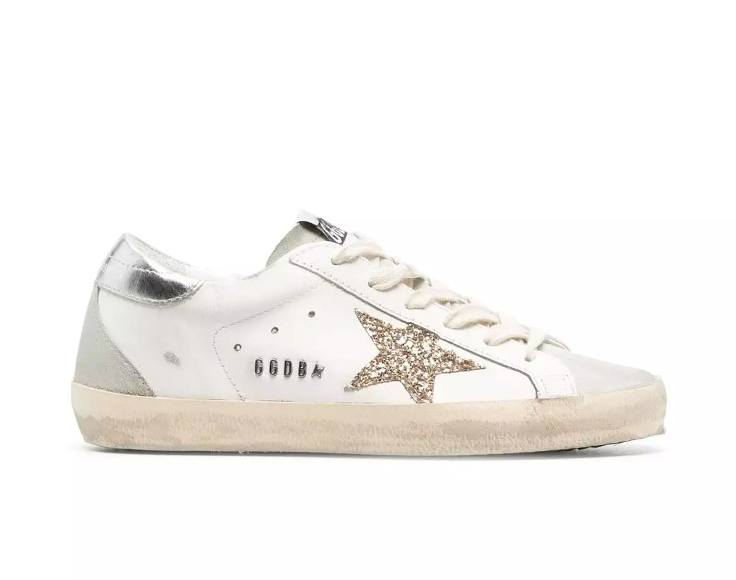 Golden Goose Super-Star White Ice Gray Gold Glitter 4