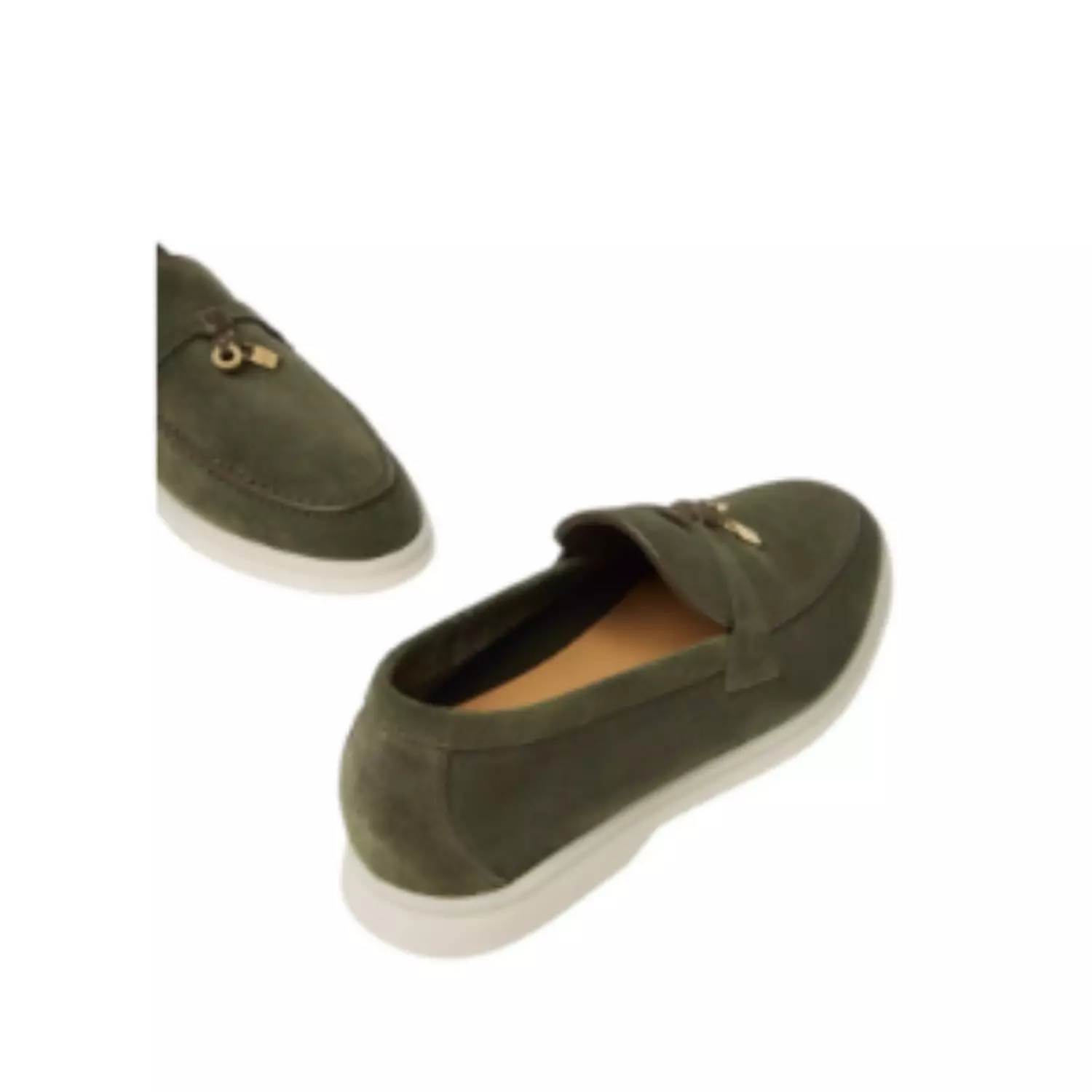 Loro Piana Summer Charms Walk Loafer Suede Ribbon Green 4