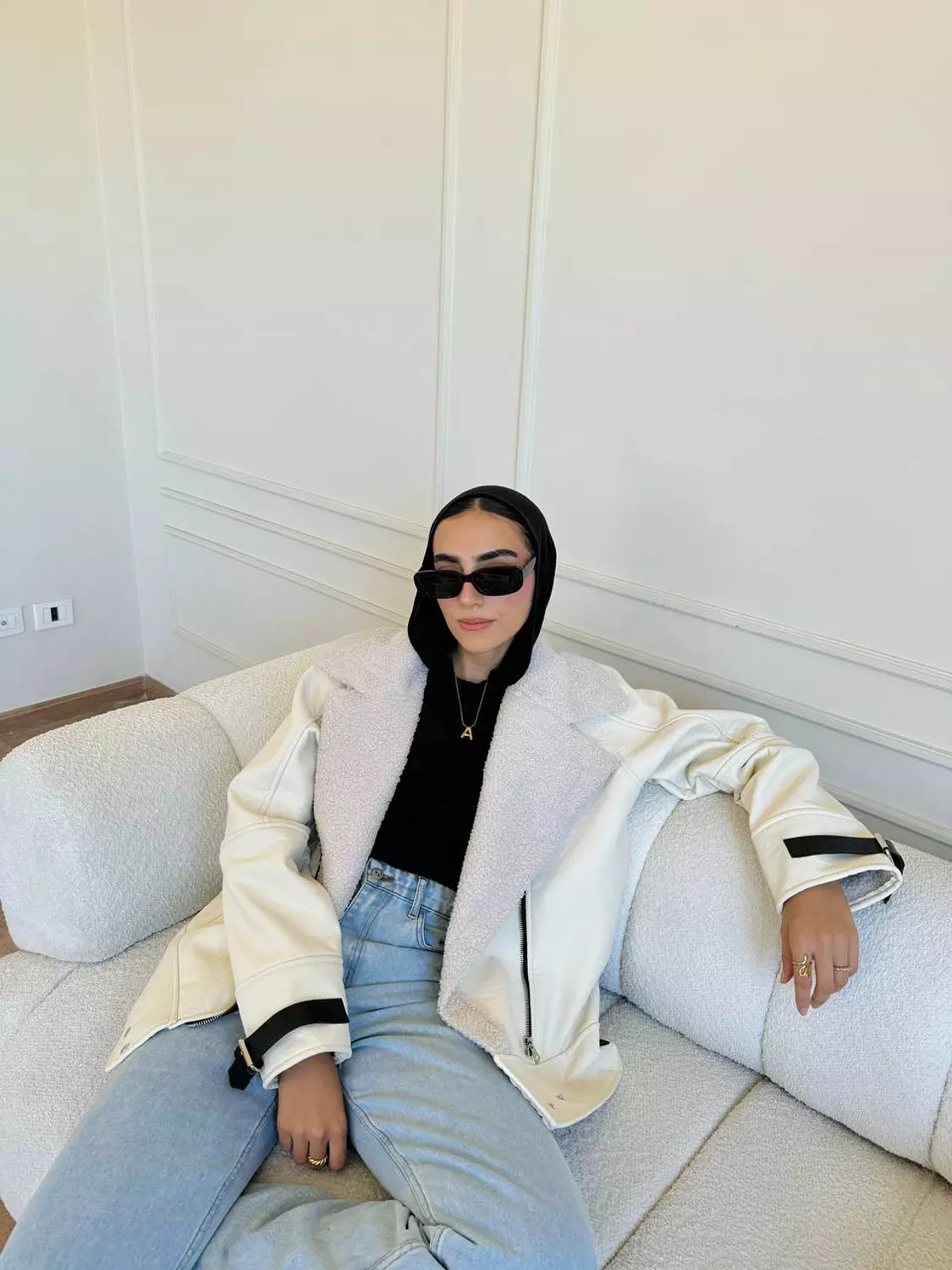 Long Leather Jacket with Fur inside 4