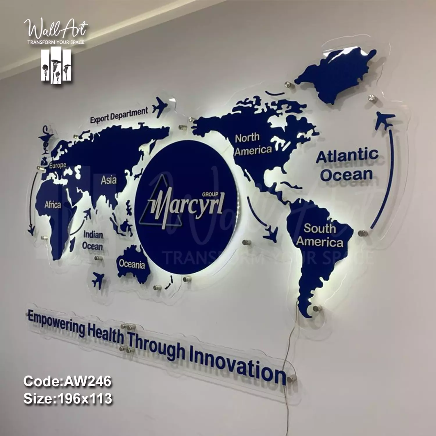 AW246-Lighted Acrylic World Map   image