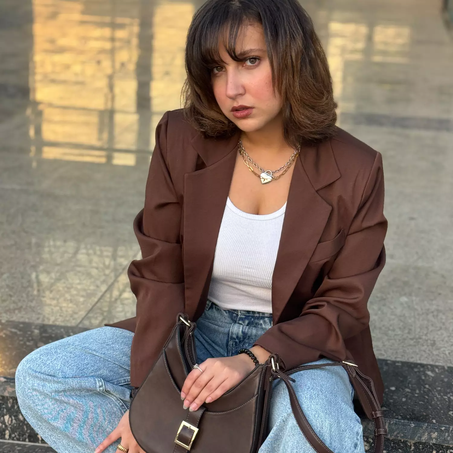 Brown Oversized Blazer hover image