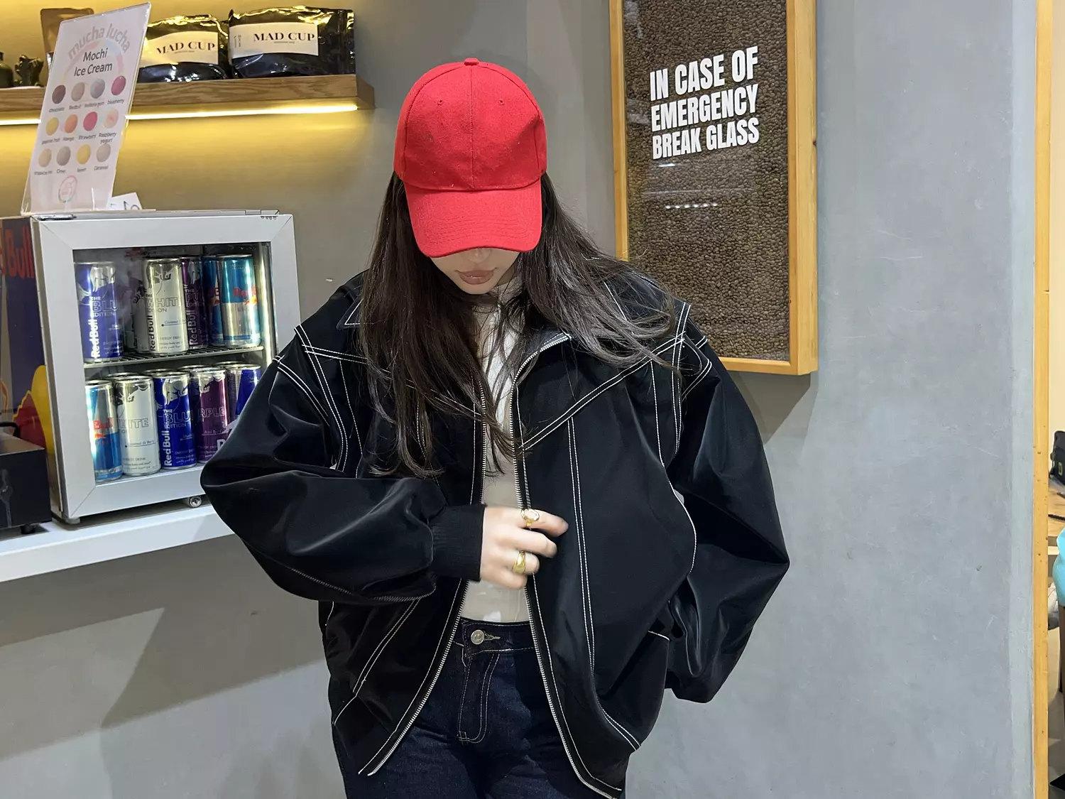 loose leather jacket hover image