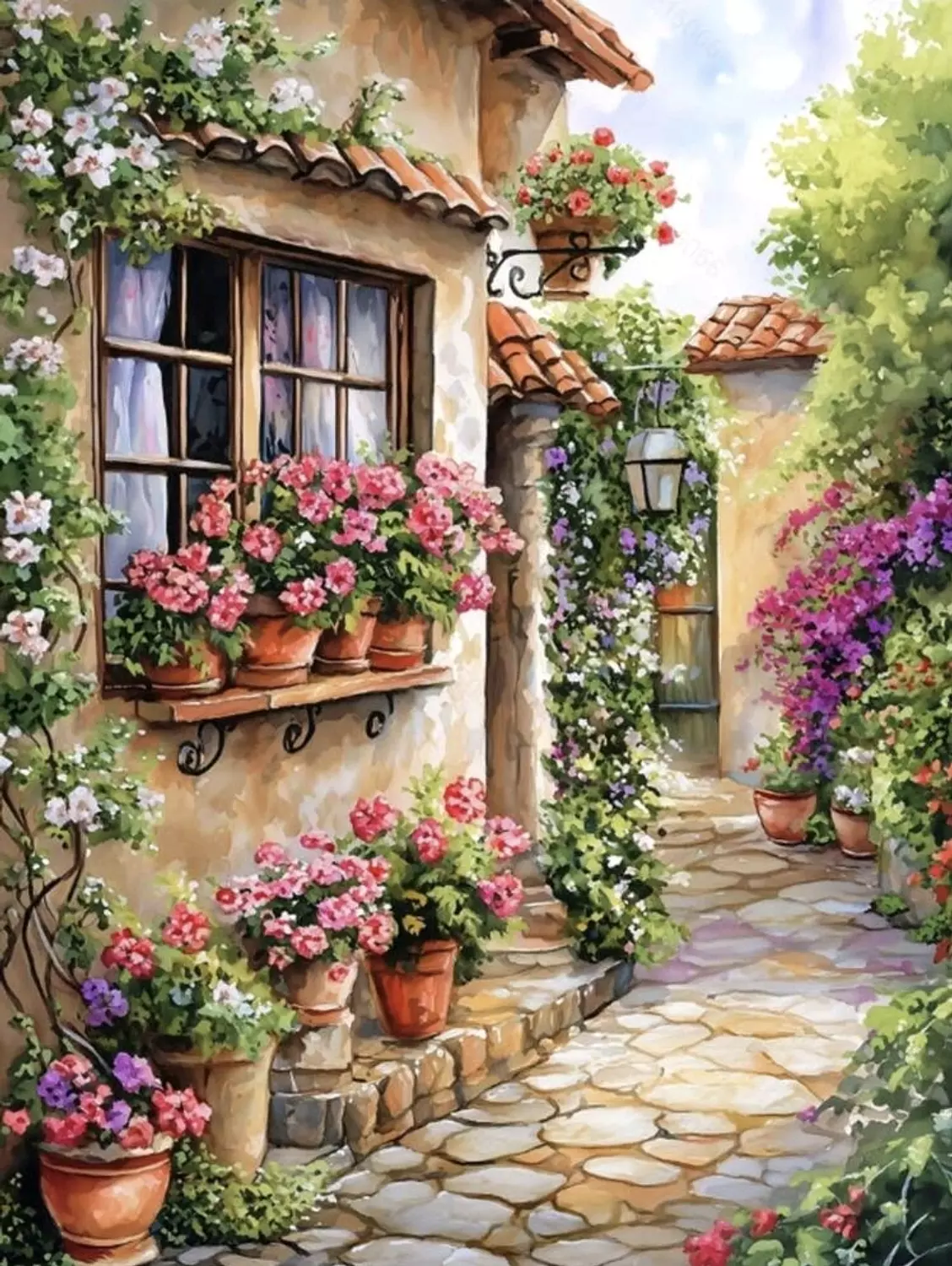 Cross Stitch- Garden House image