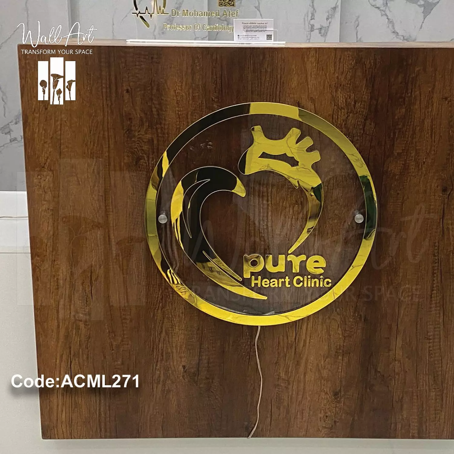 ACML271-Lighted Golden Acrylic Sign   3