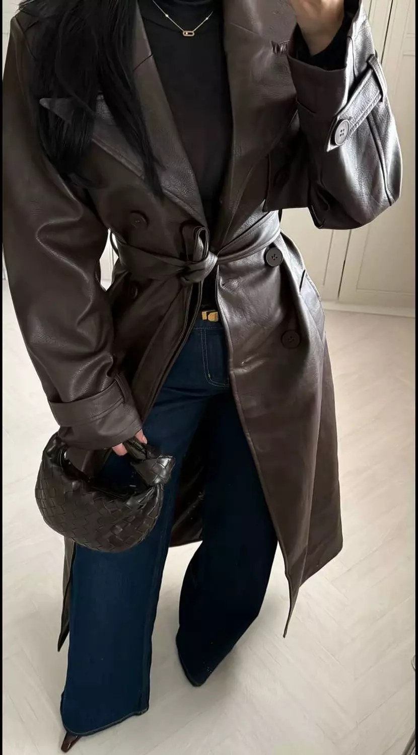 Longline Leather Duster Coat 9