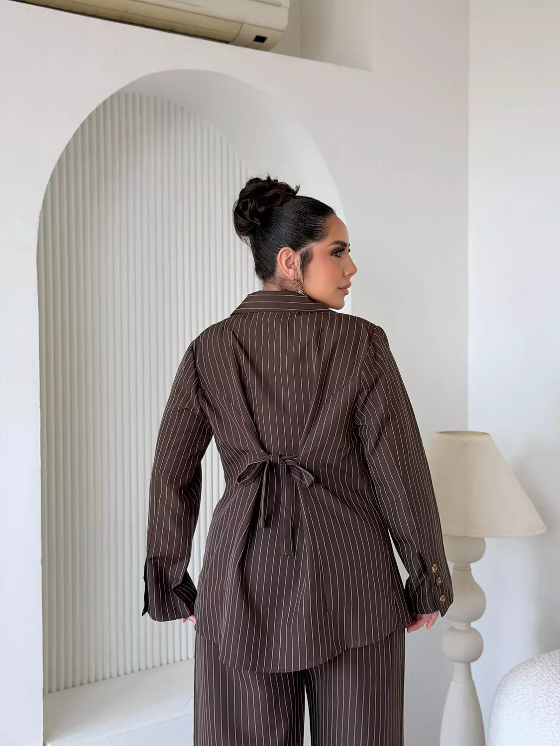 Axis Pinstripe Set In Brown 4