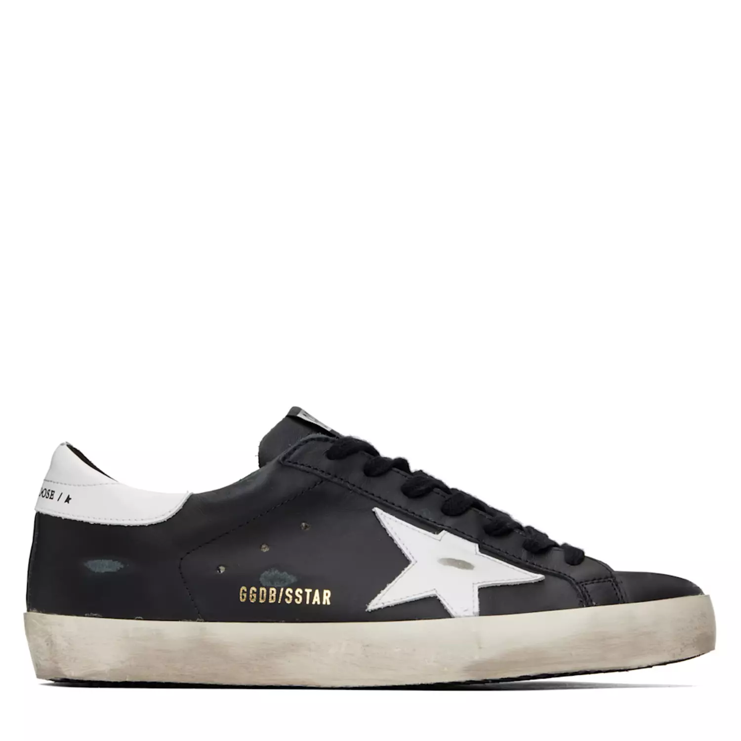Golden Goose Super-Star Super-Star in black nappa with black star and glitter heel tab( image