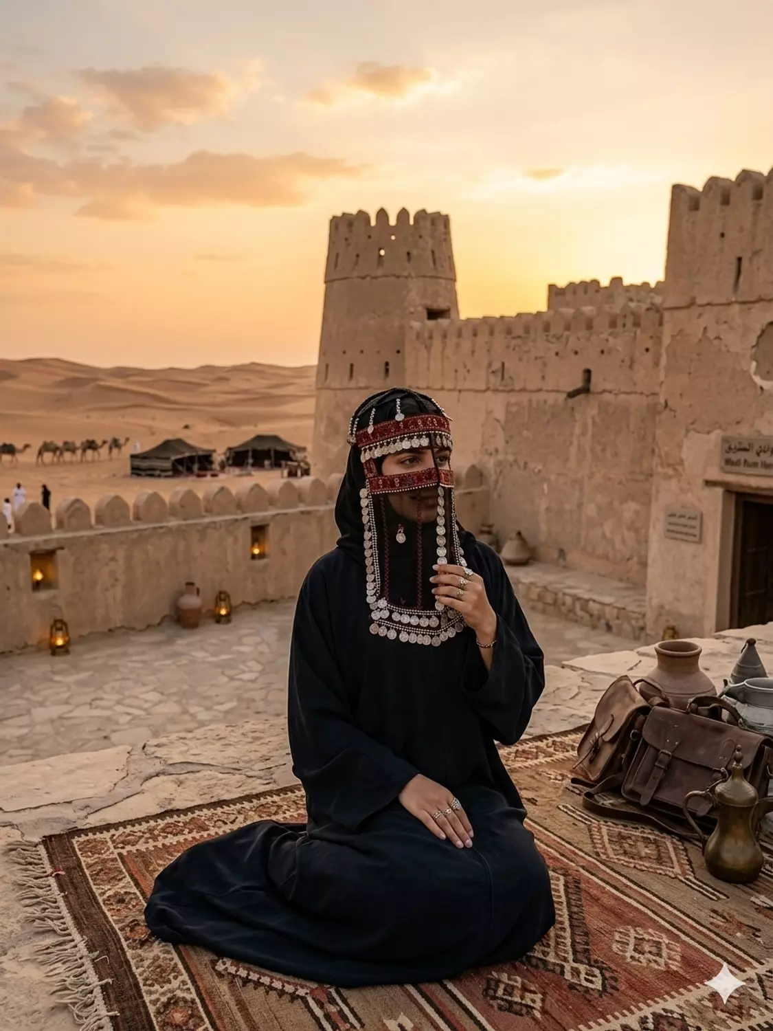  Traditional Egyptian Sinai face veil/ Burqa (برقع)/ Bisha (بيشة 1