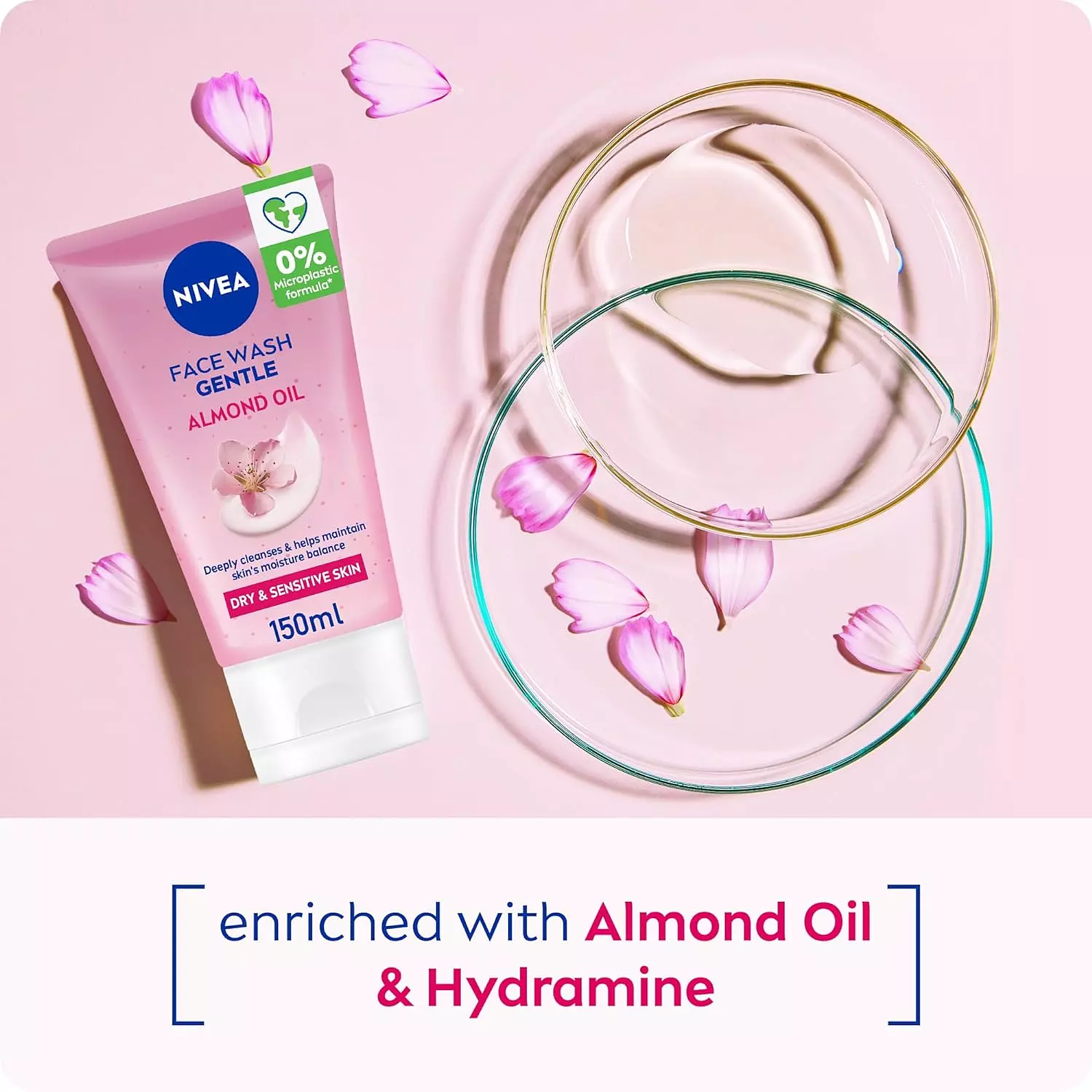 NIVEA GENTLE FACE WASH ALMOND OIL FOR DRY&SENSITIVE SKIN 150 ML 2
