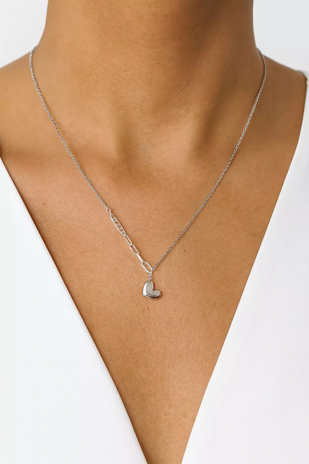  Silver Necklace Heart 1