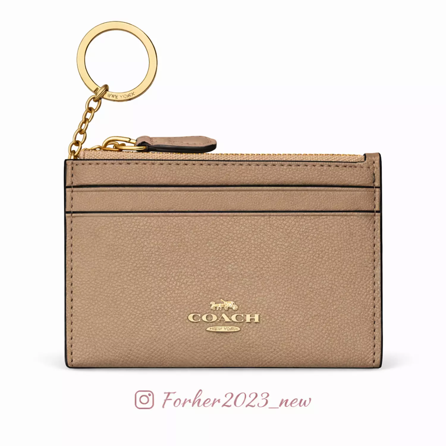 Coach skinny ID case in beige  image