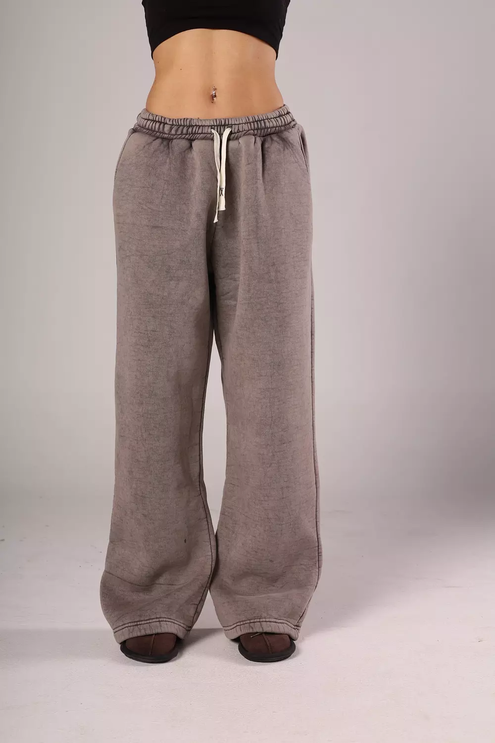 Embossed wide-leg pants 4