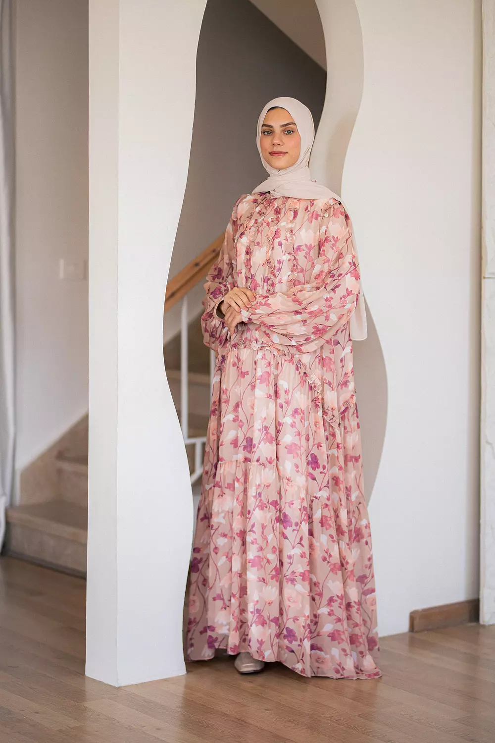 Vanilla Chiffon Dress with Full Lining image