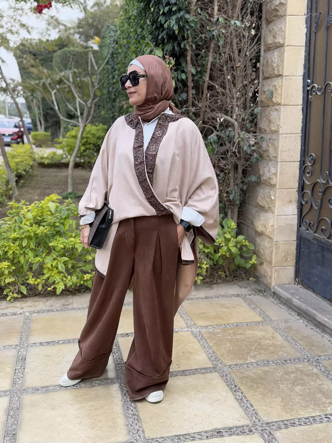Beige suede poncho  3