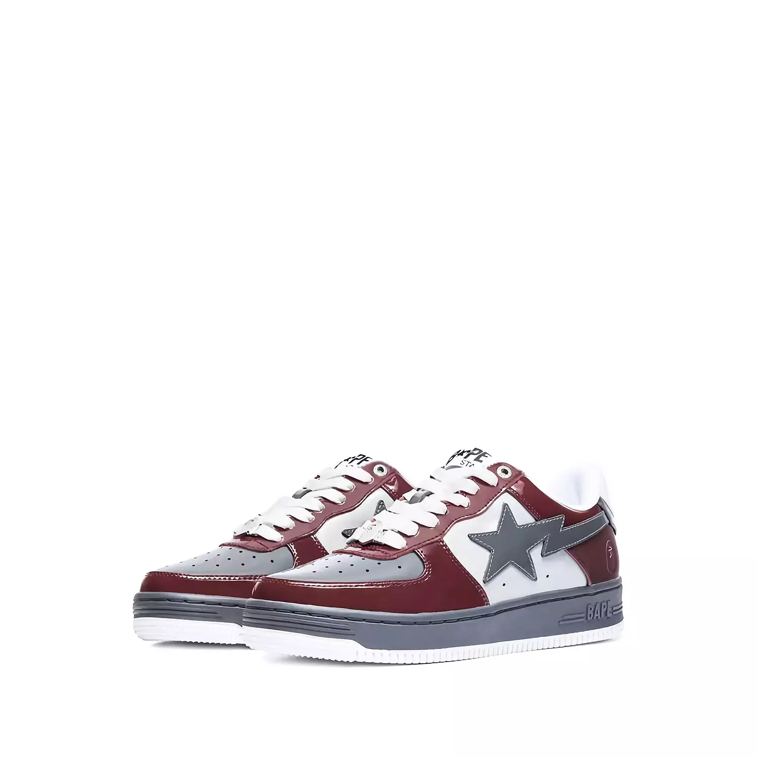 A Bathing Ape Bape Sta #2 M1 sneakers in the burgundy and grey 1