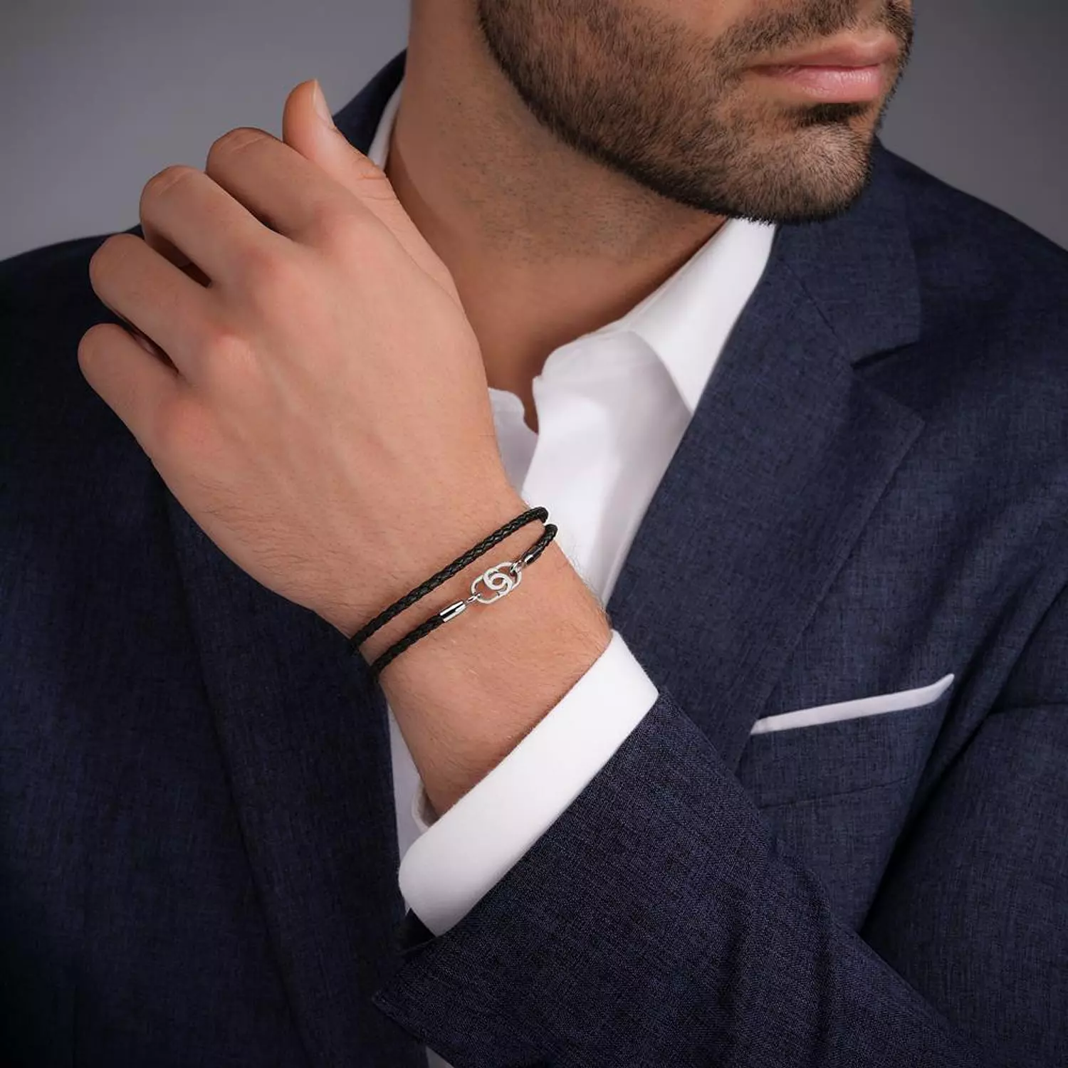 Cerruti 1881 Black Double Wrap Bracelet CIAGB0015401 3