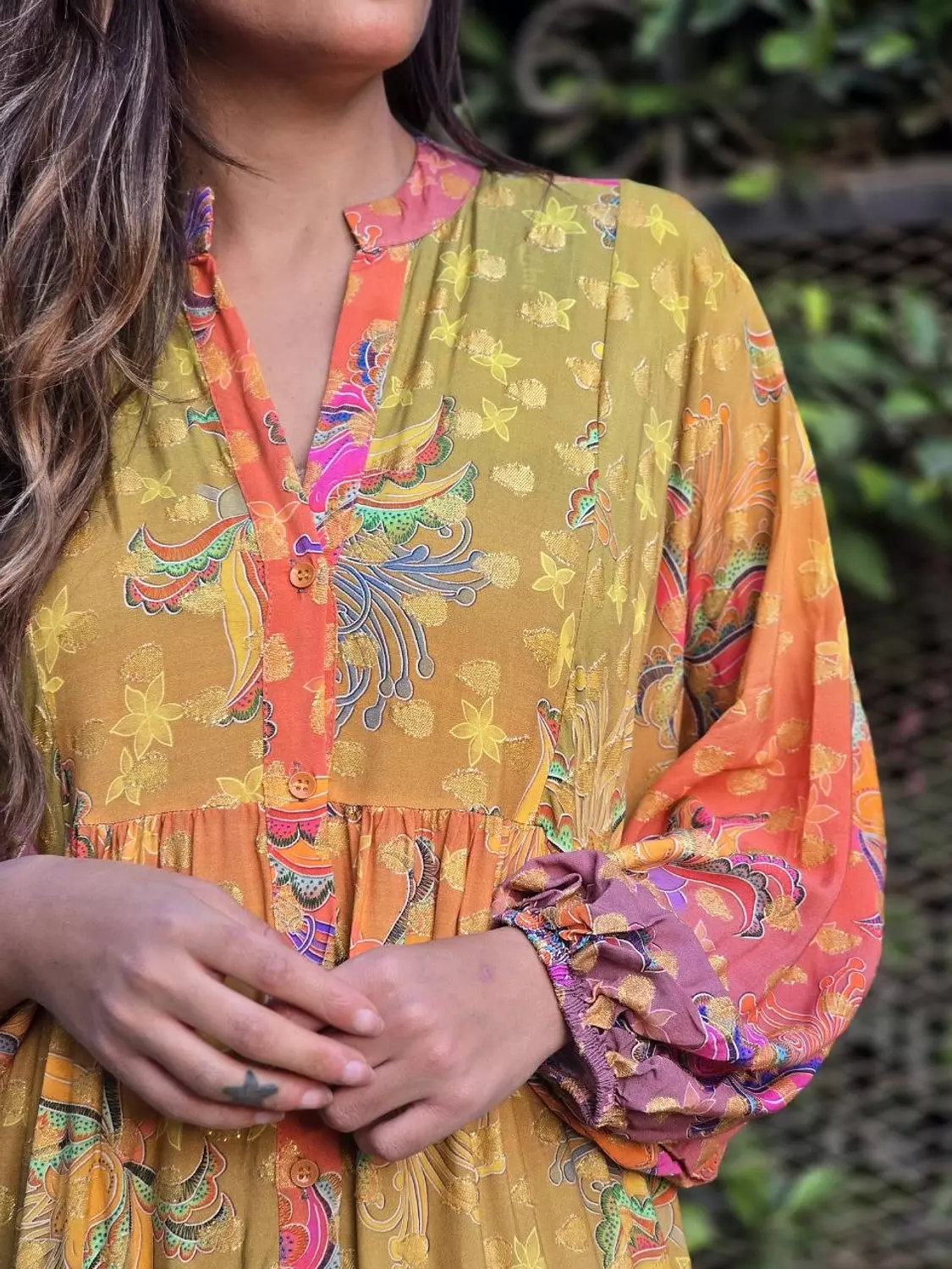 Lime multicolour dress  3