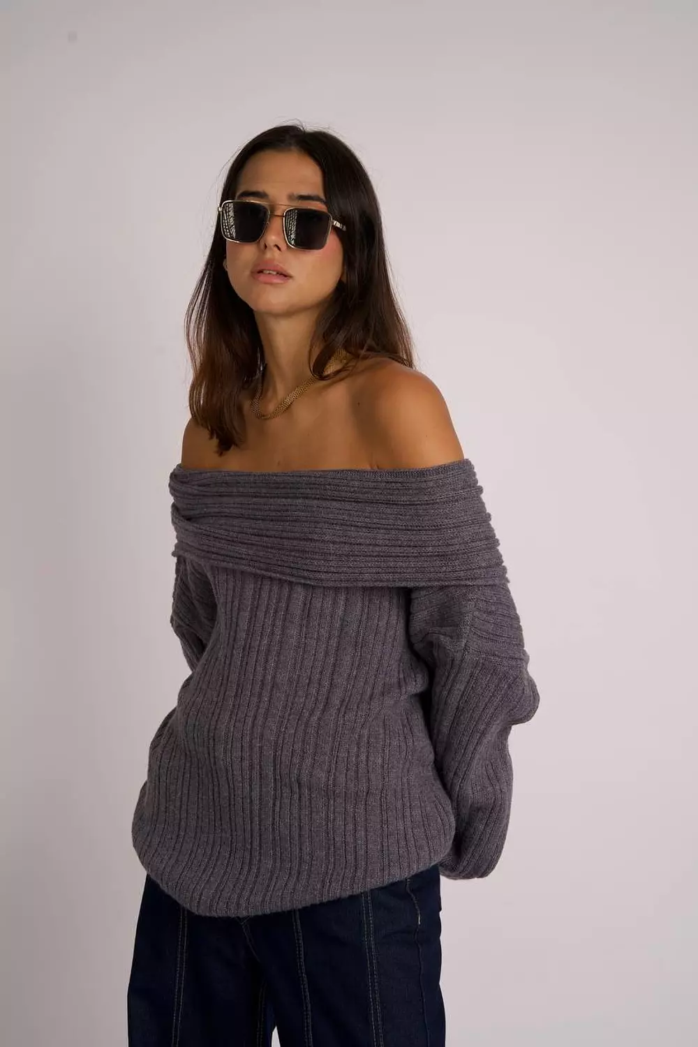 Oversized Off-shoulder Sweater  image