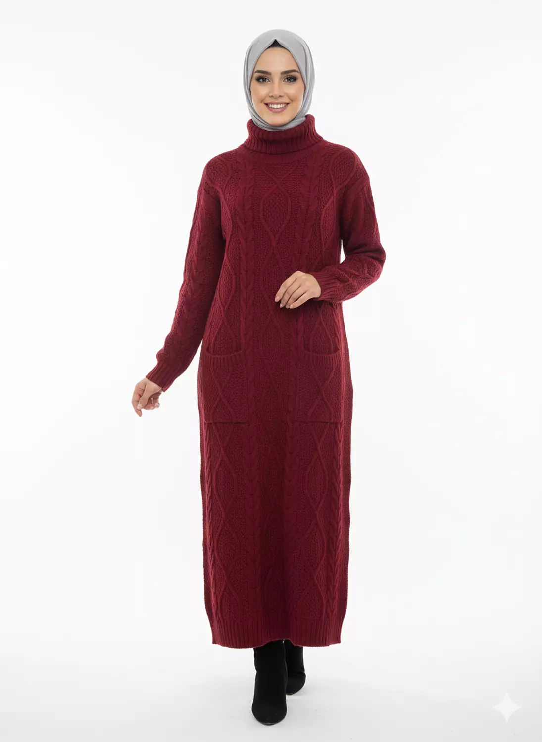 Maxi Knit Dress with Front Pockets image