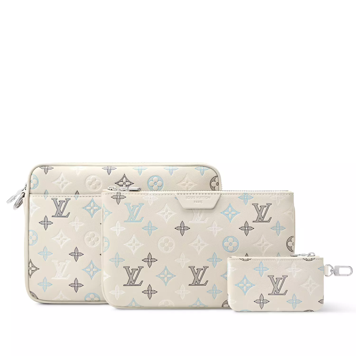 Louis Vuitton Trio Messenger bag made from white Monogram 4