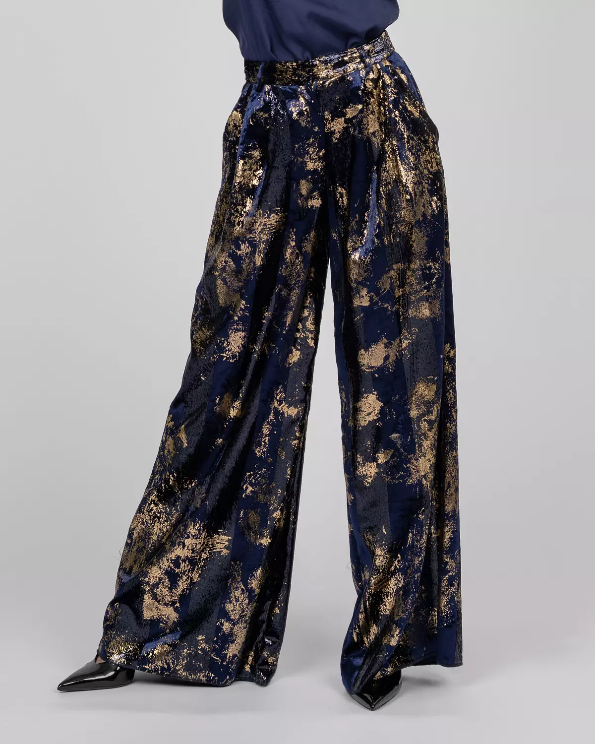 Silk Velvet Wide-Leg Trousers image