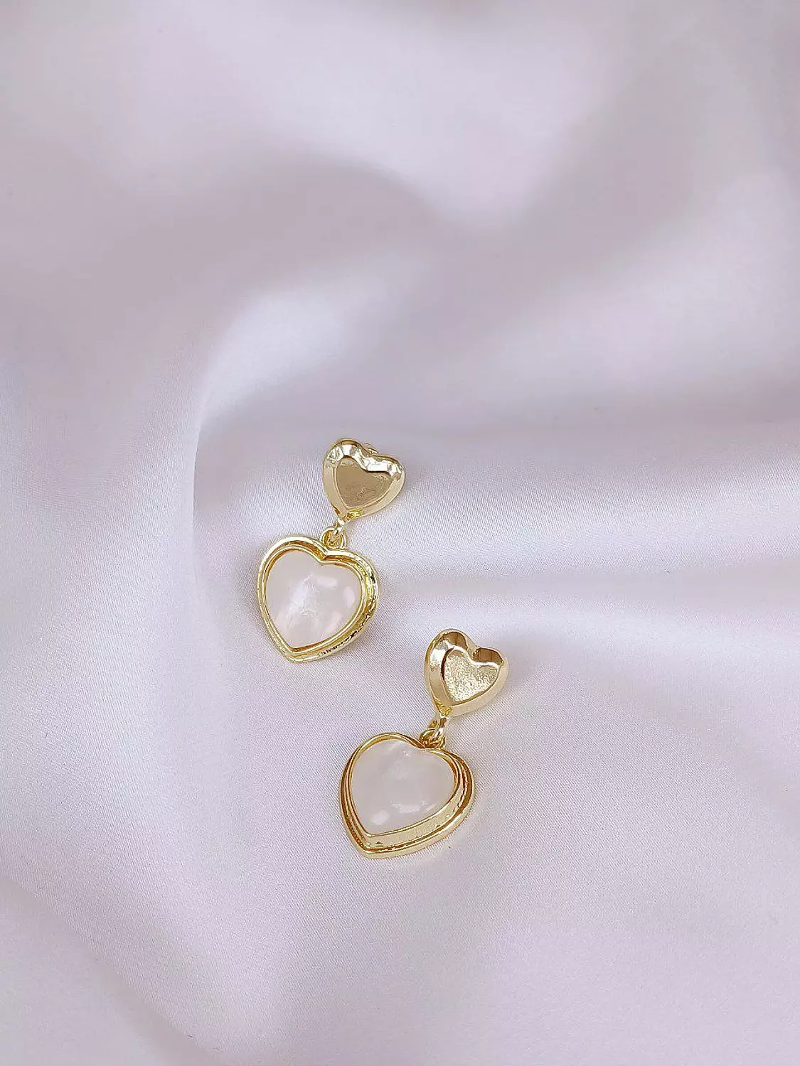 Gold Plated White Stone - Earring image