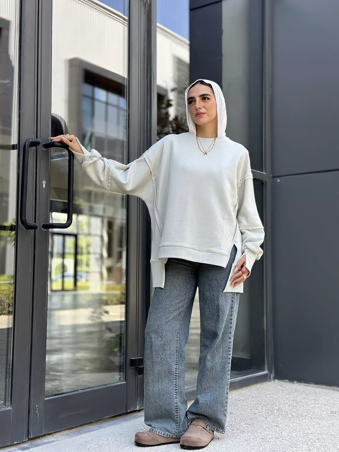 COZY SWEATSHIRT IN GREIGE  1