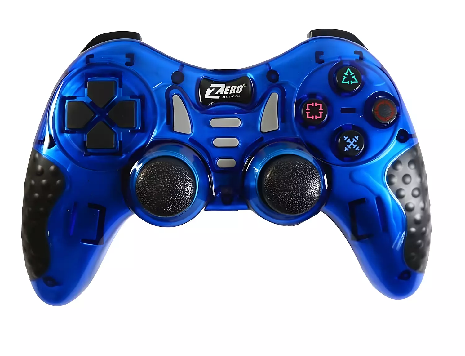 Zero ZR-7501 2.4GHz Wireless Dual Vibration Controller Compatible with PC, PS1, PS2, PS3, and TVBOX - blue hover image