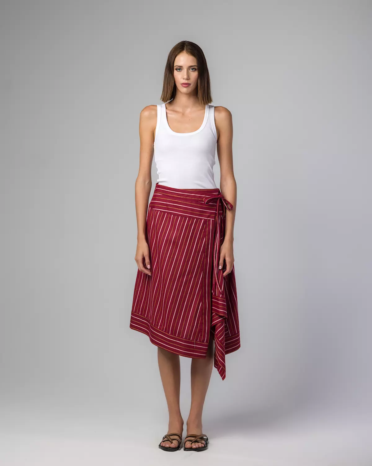 BURGANDY WRAP SKIRT image