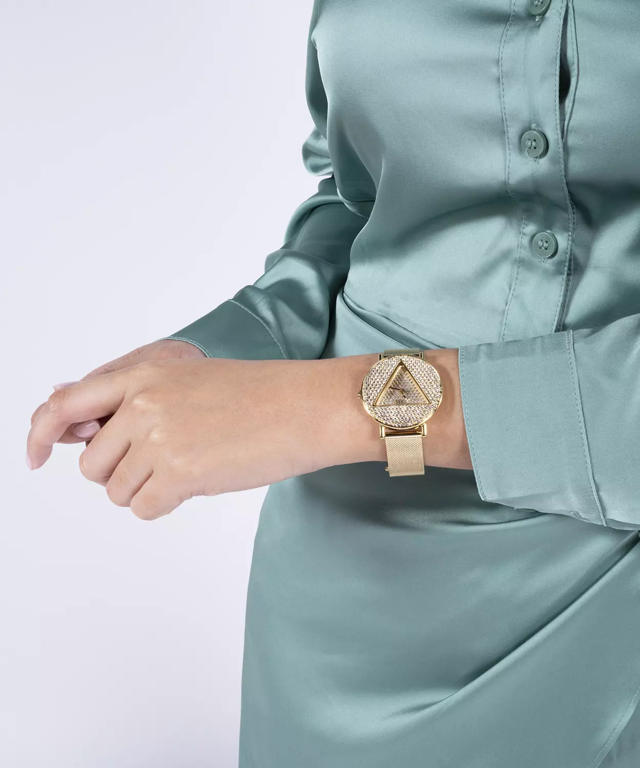 GUESS GW0477L2 ANALOG WATCH  For Women Gold Stainless Steel/Mesh Polished Bracelet  6