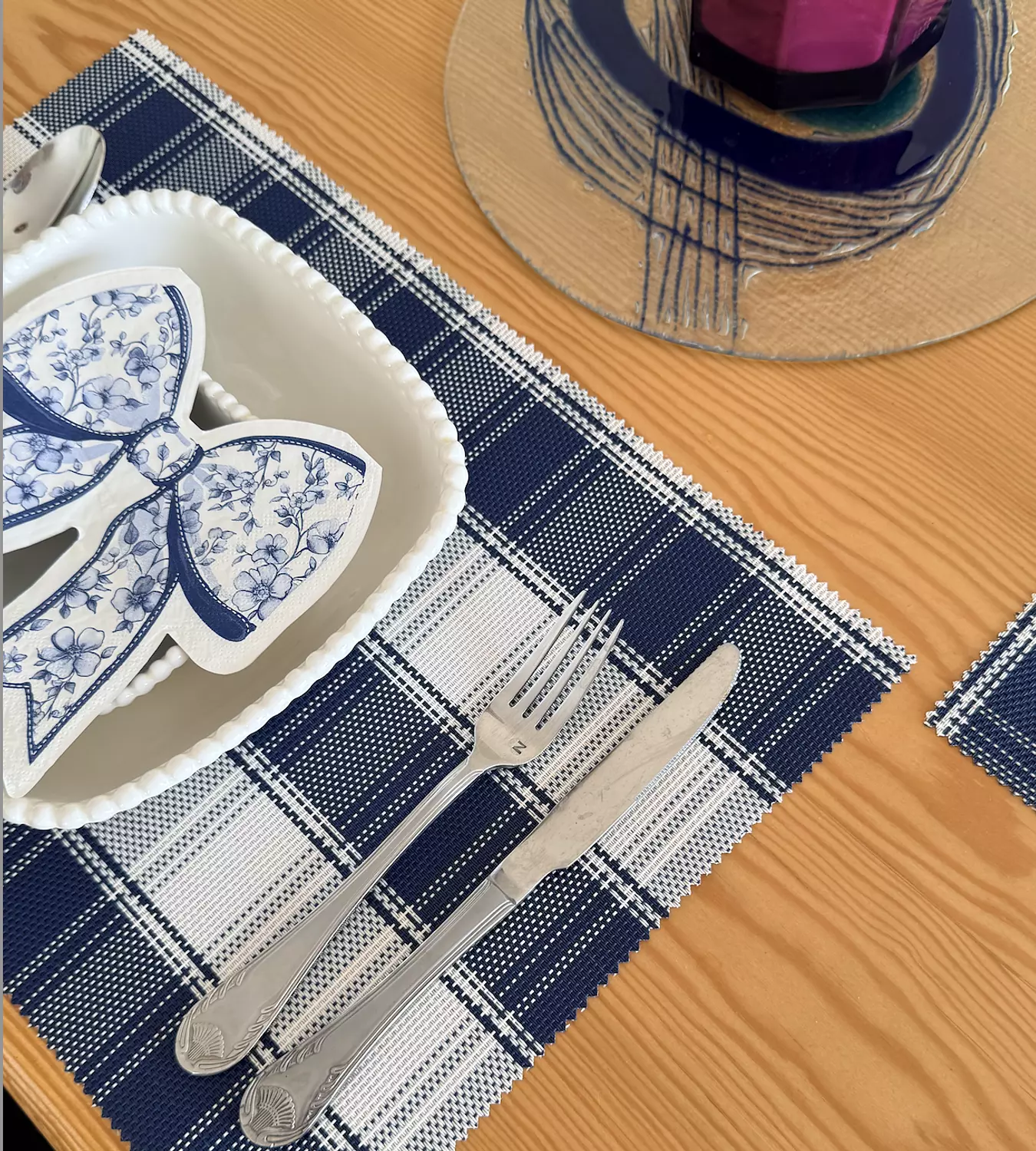 Woven Plaid Table Mat - Set of 6   image