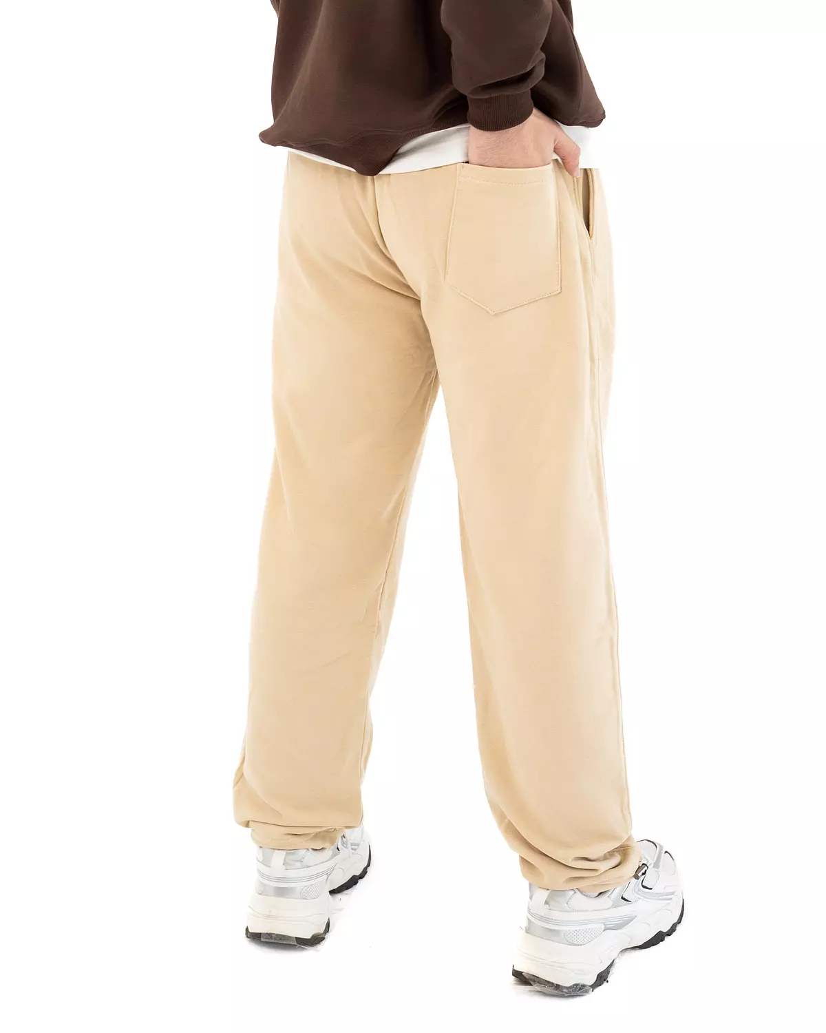 Wide leg & Over size Premium Sweatpants _ Beige color 1