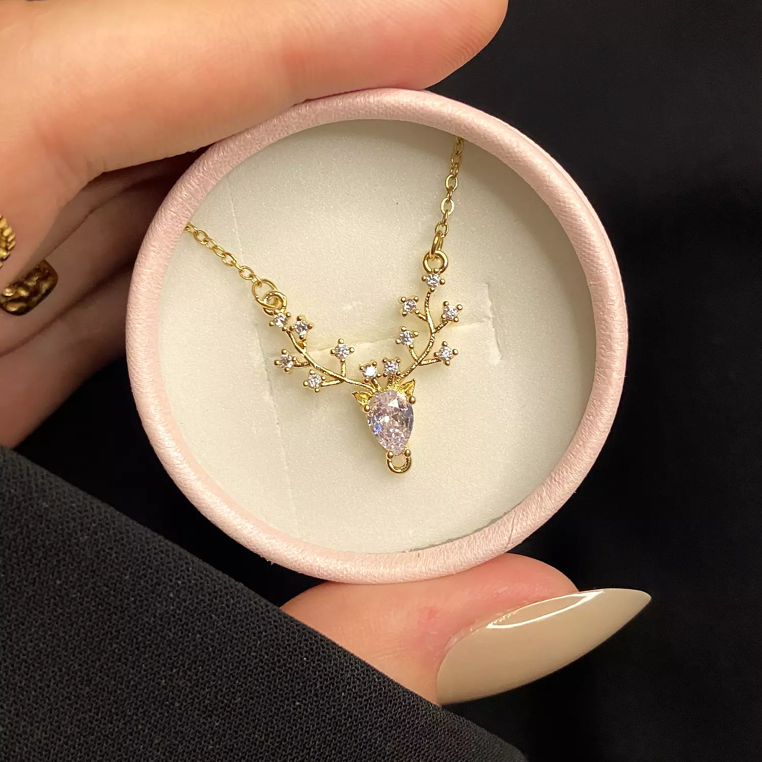Golden Antler Elegance Necklace ✨ image