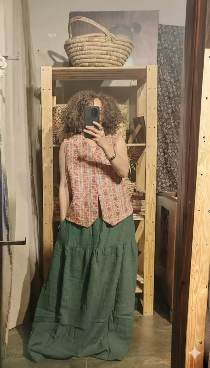  a line maxi cotton Crinkle skirts 6
