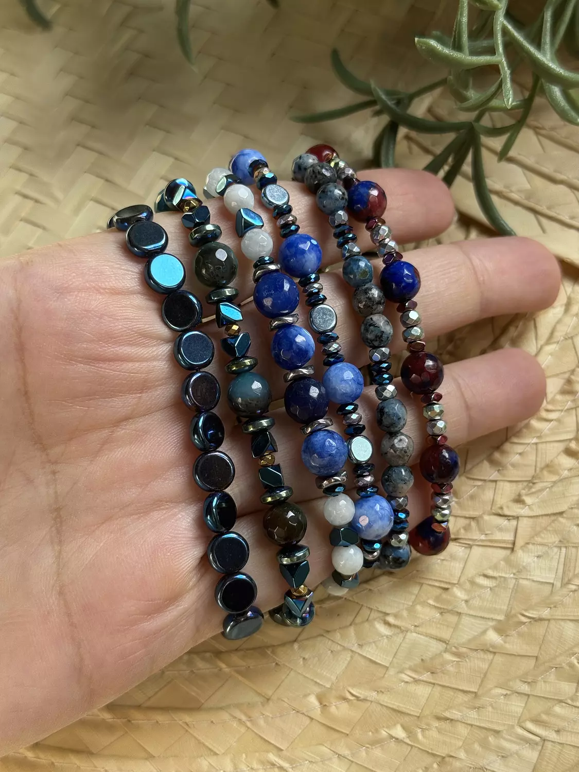 Hematite / Agate Blue Bracelet ( Stock ) image