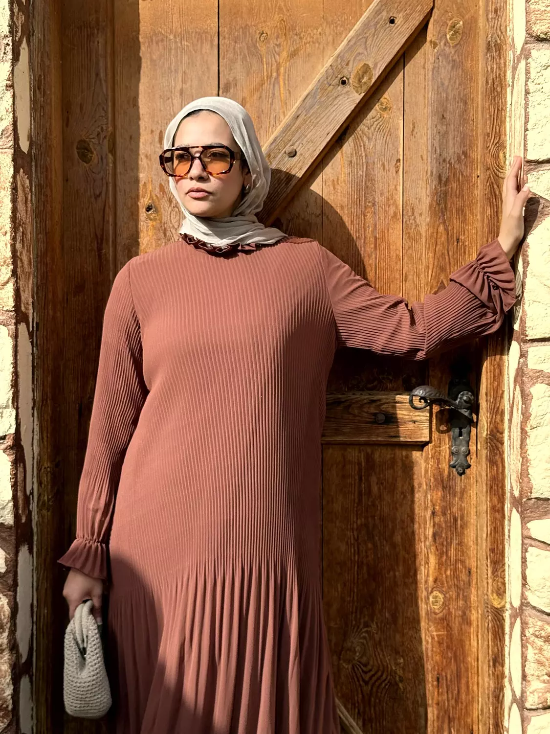 Chiffon Pleated Dress | Havan hover image