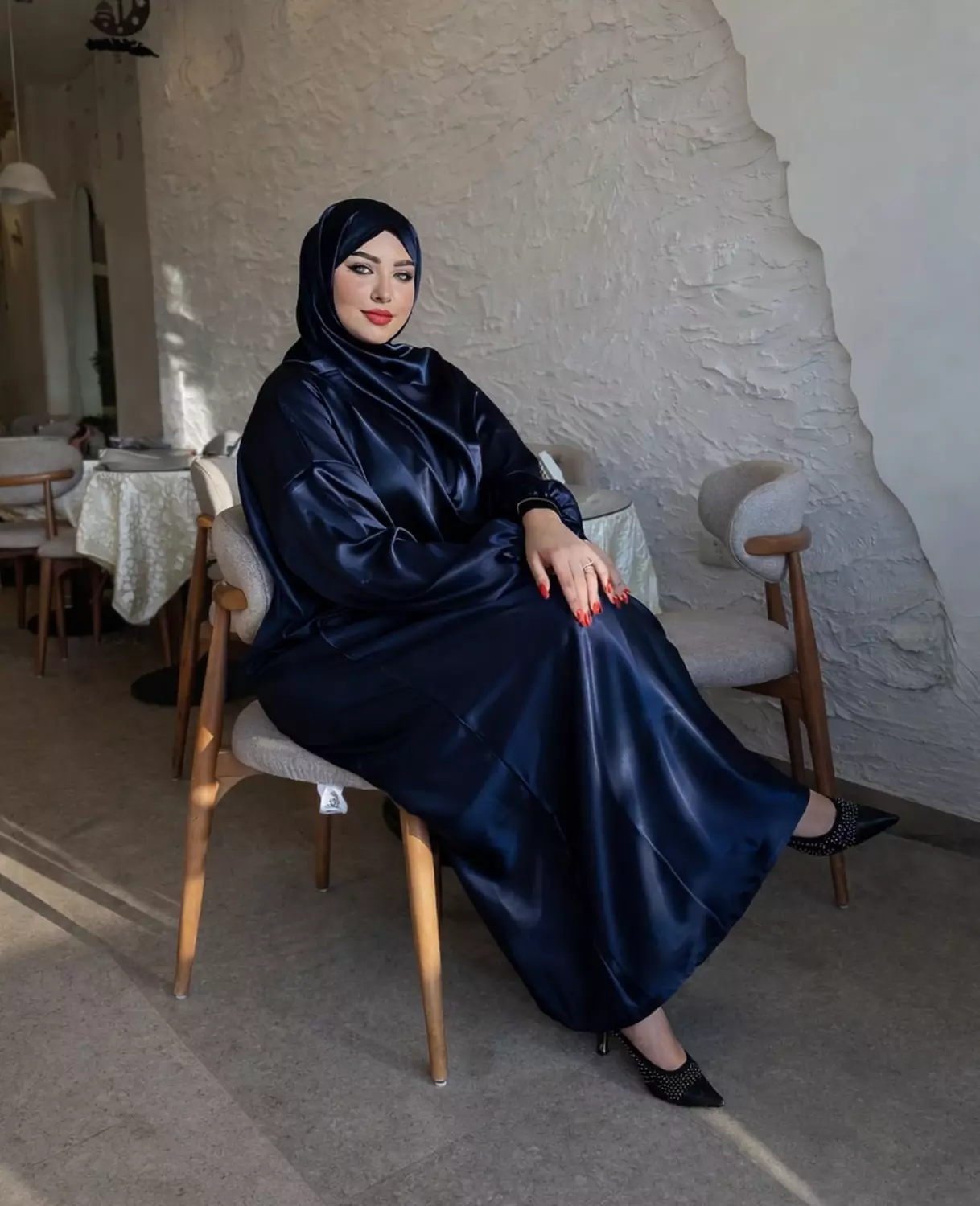 Satin Maxi Isdal with Attached Hijab 7