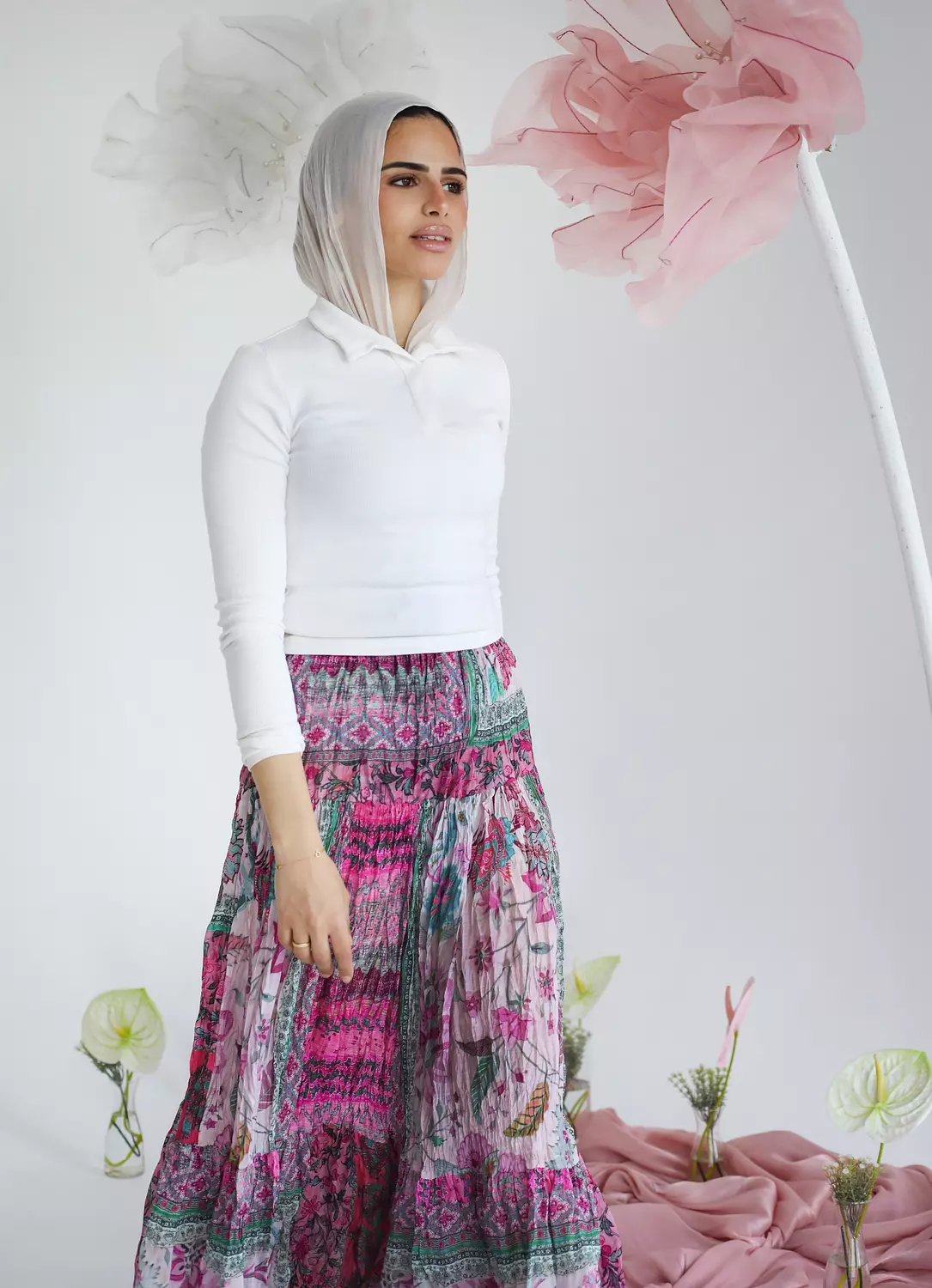 Boho Pink Maxi Skirt 3