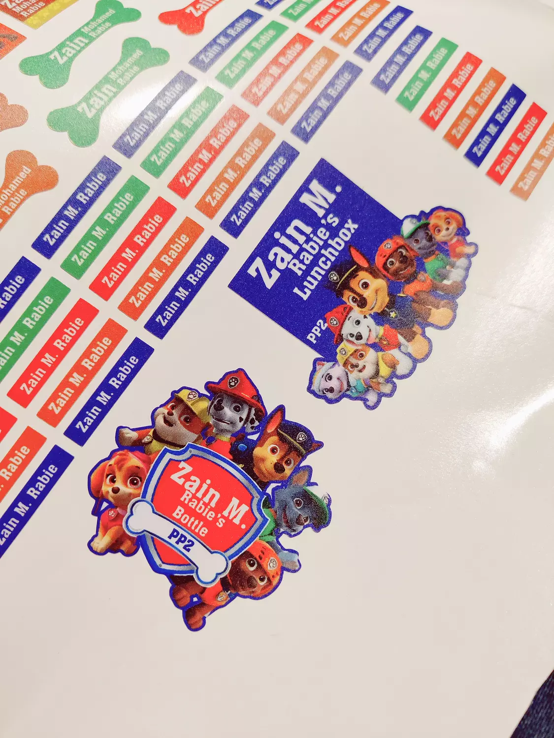 Paw Patrol School Labels Stickies  3