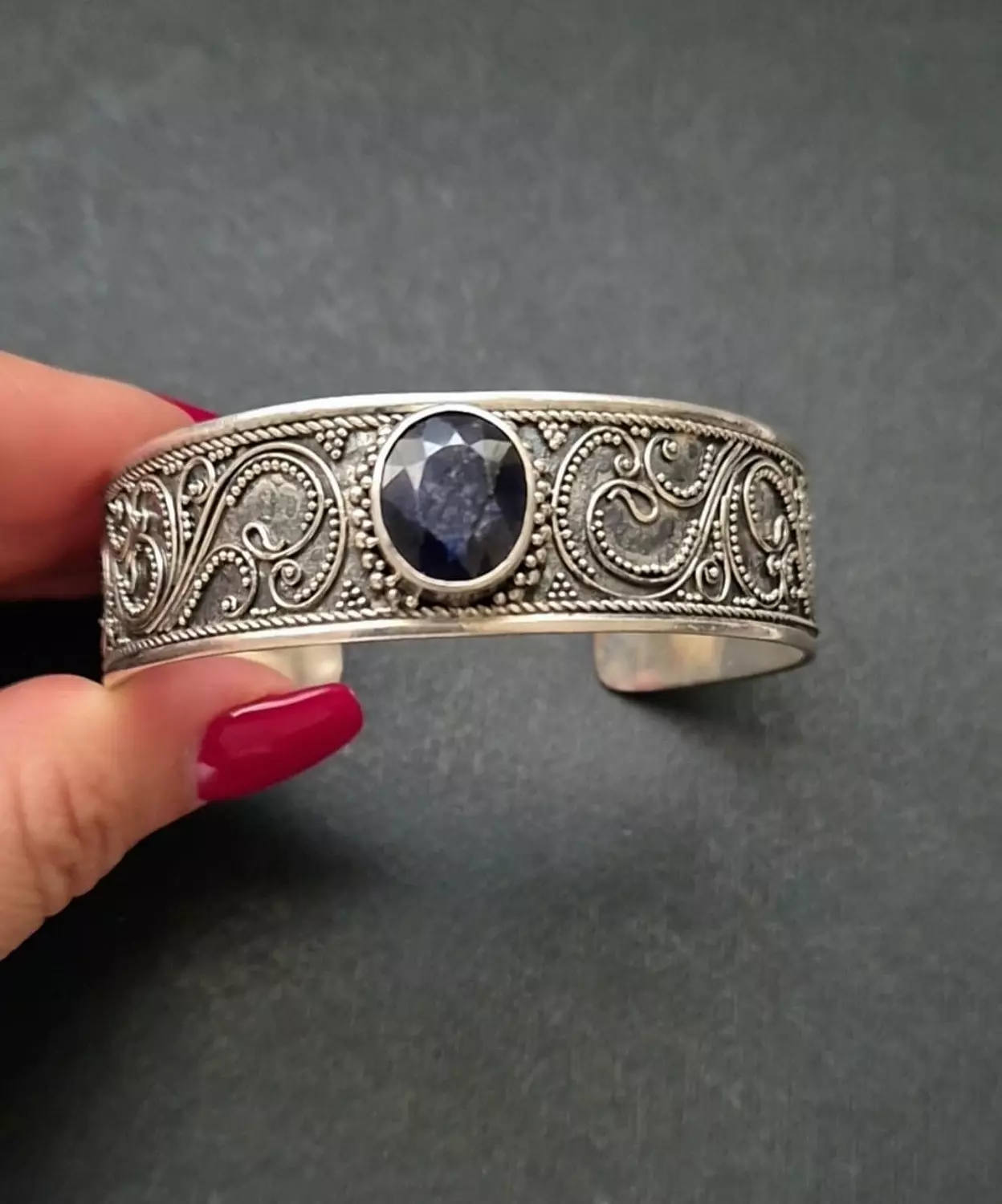 Blue sapphire Bangle  4