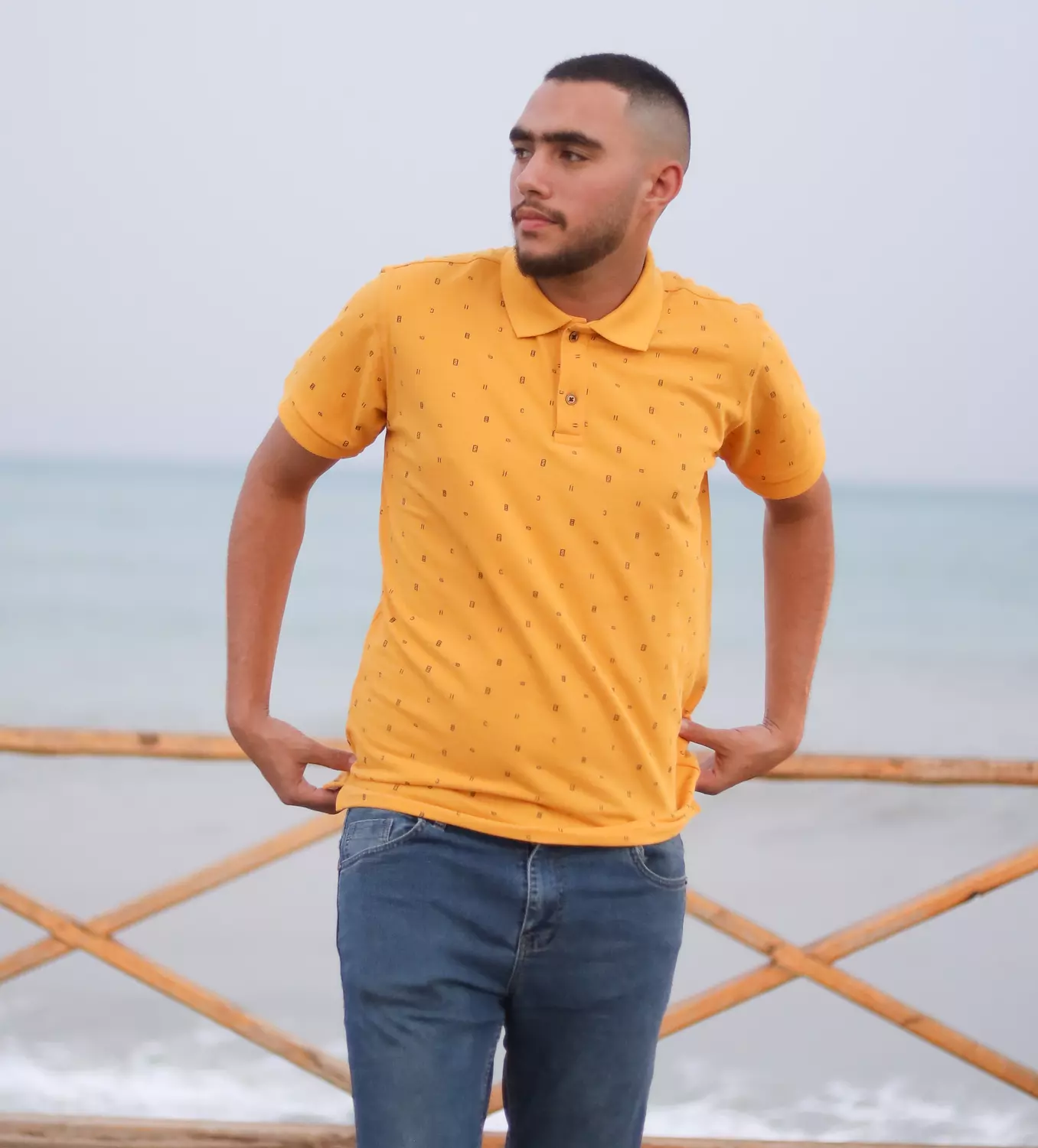POLO TSHIRT - Yellow (AB Printed) image