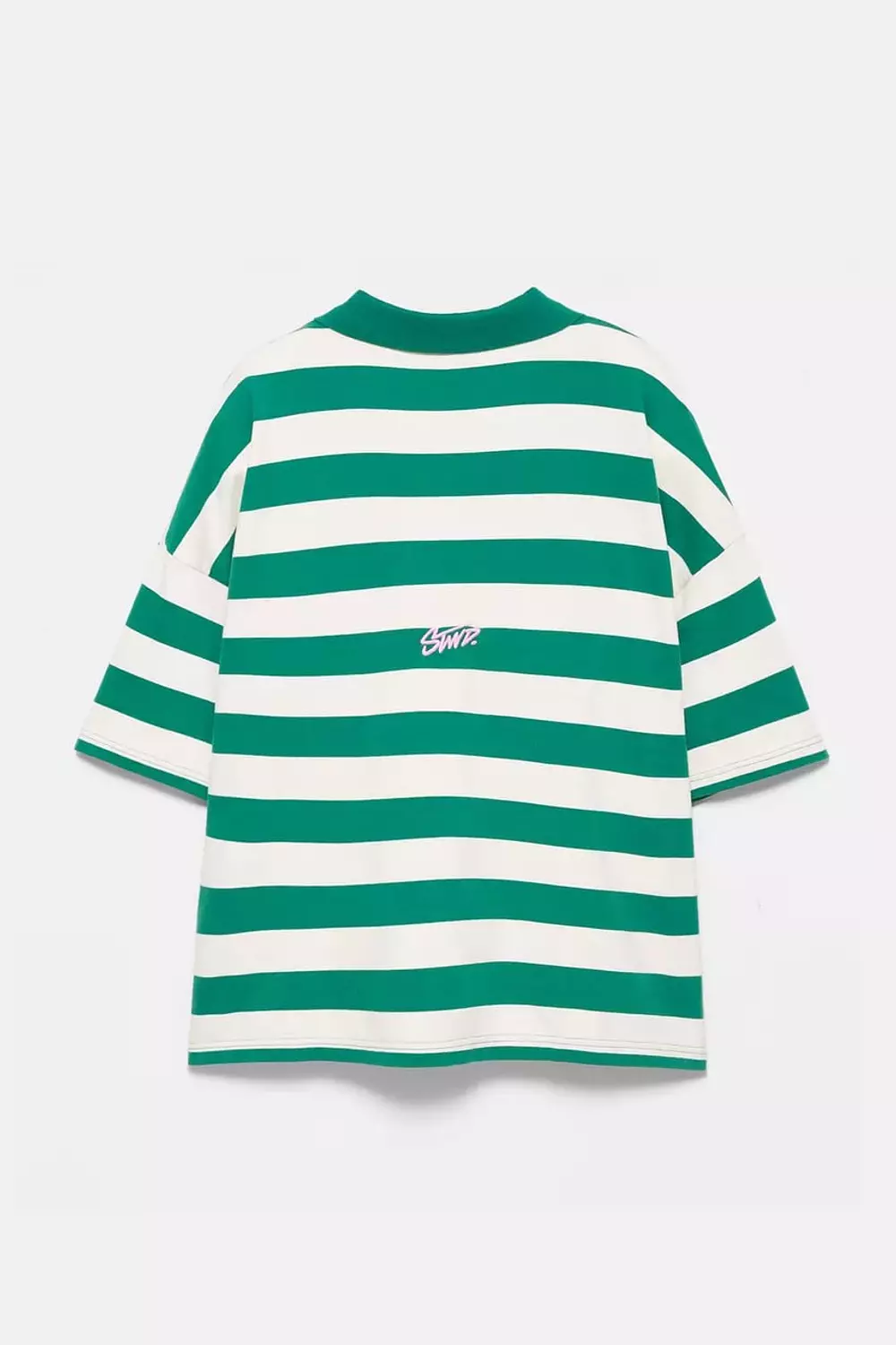 PULL&BEAR STRIPED POLO SHIRT - GREEN 6