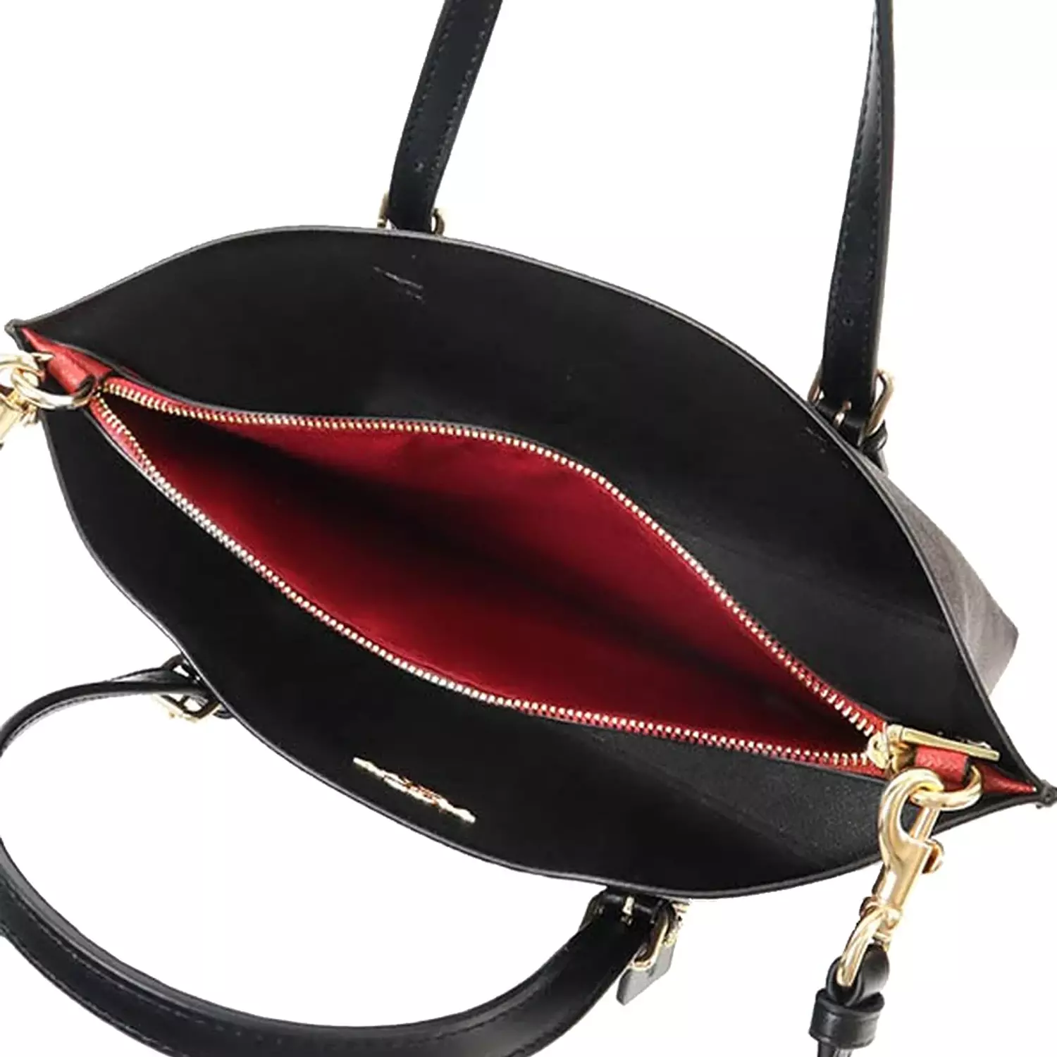 Coach Mollie Tote Bag 25 In Signature Canvas in Brown/ Black C4250 Red inside  4