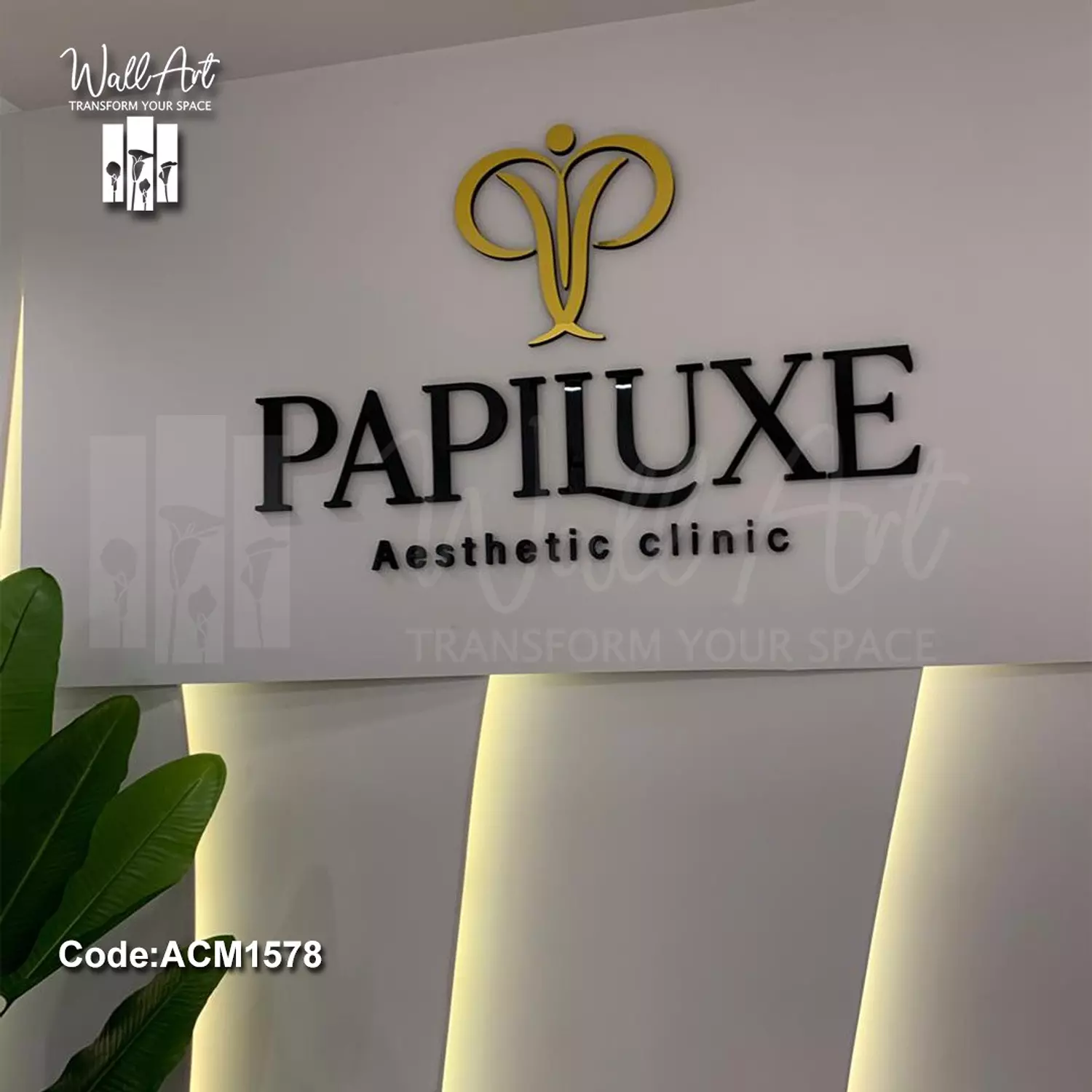 ACM1578-Golden Acrylic Logo 3
