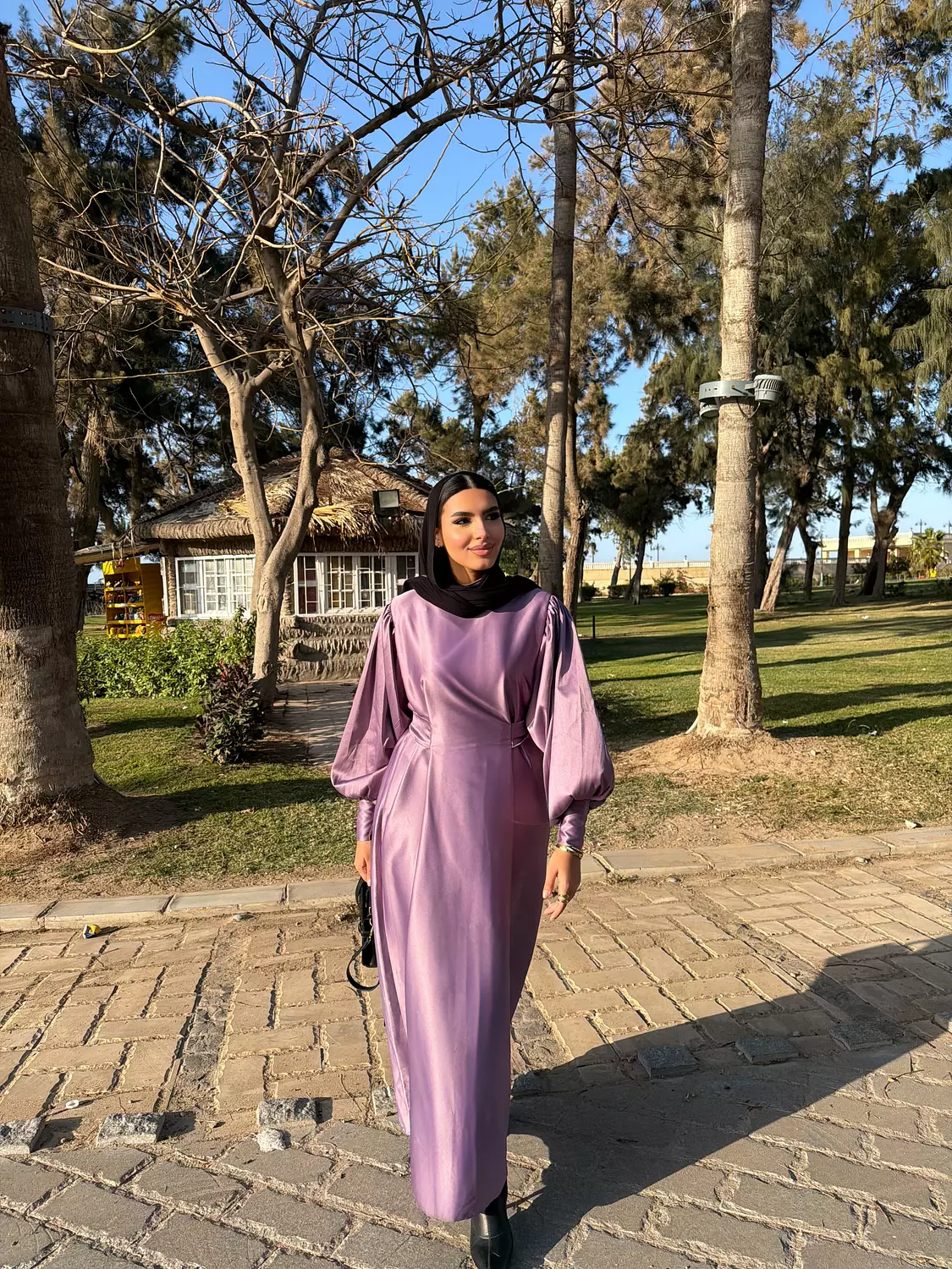 Modest Evening Dress – Elegant Satin Look 6