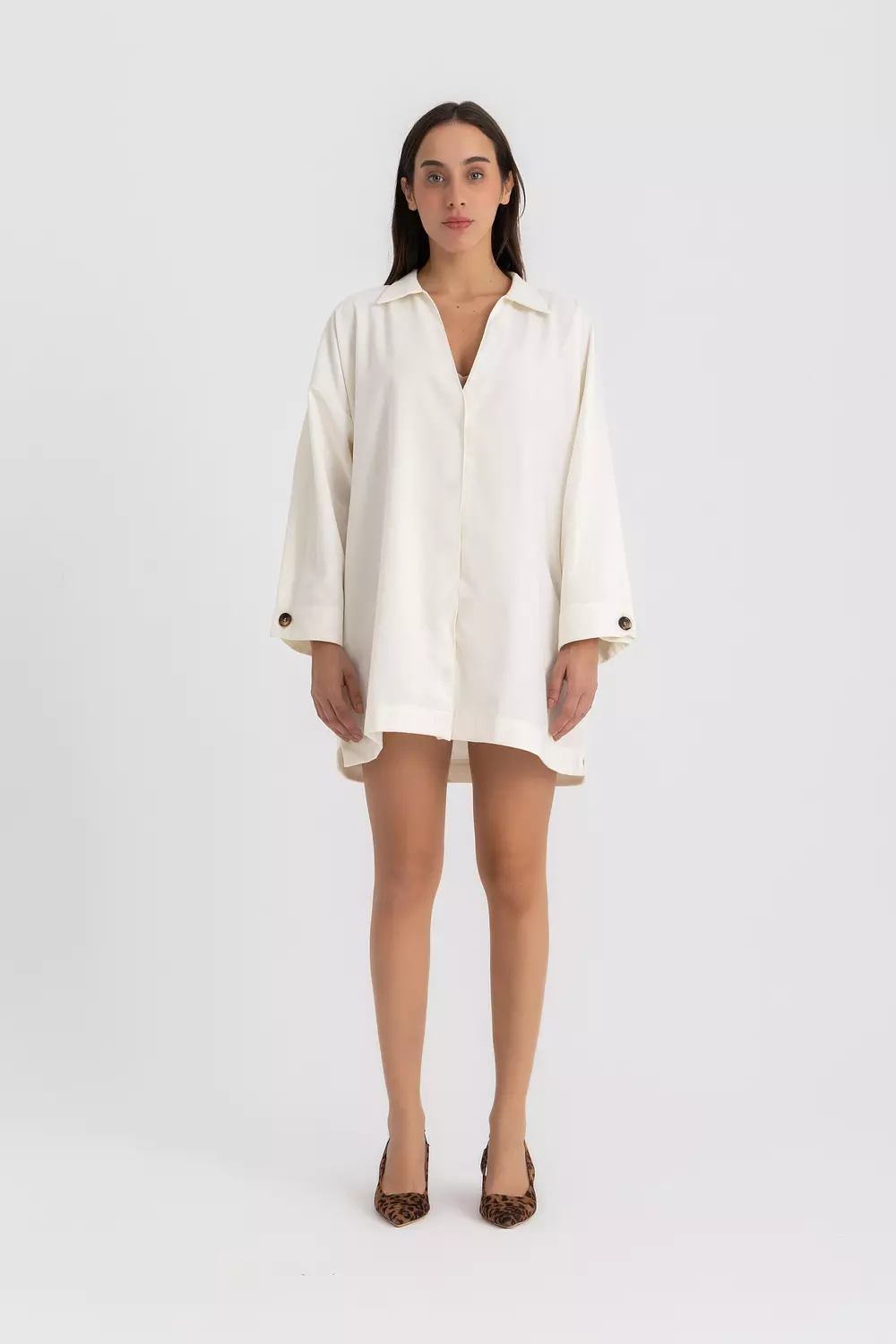 The Pola mini shirt dress - offwhite 5