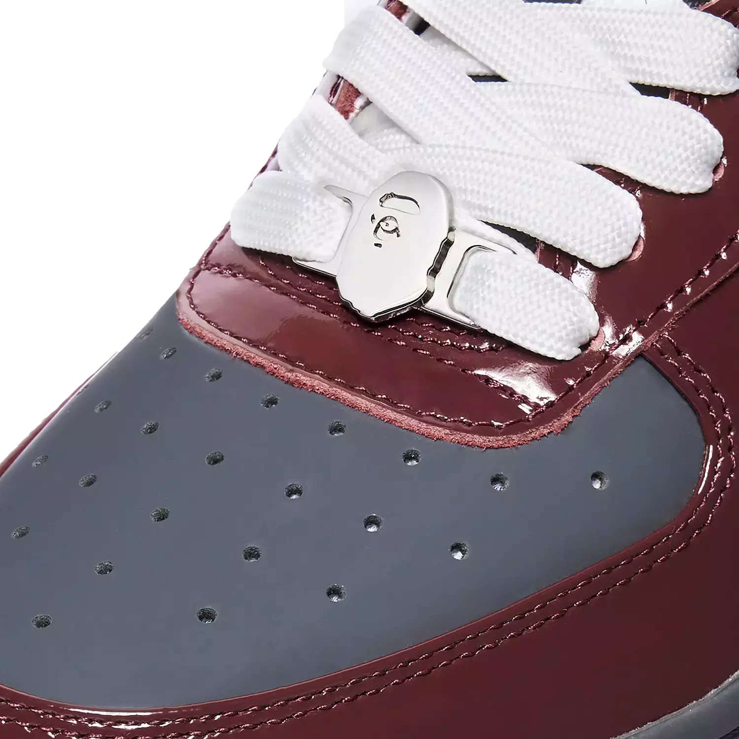 A Bathing Ape Bape Sta #2 M1 sneakers in the burgundy and grey 2